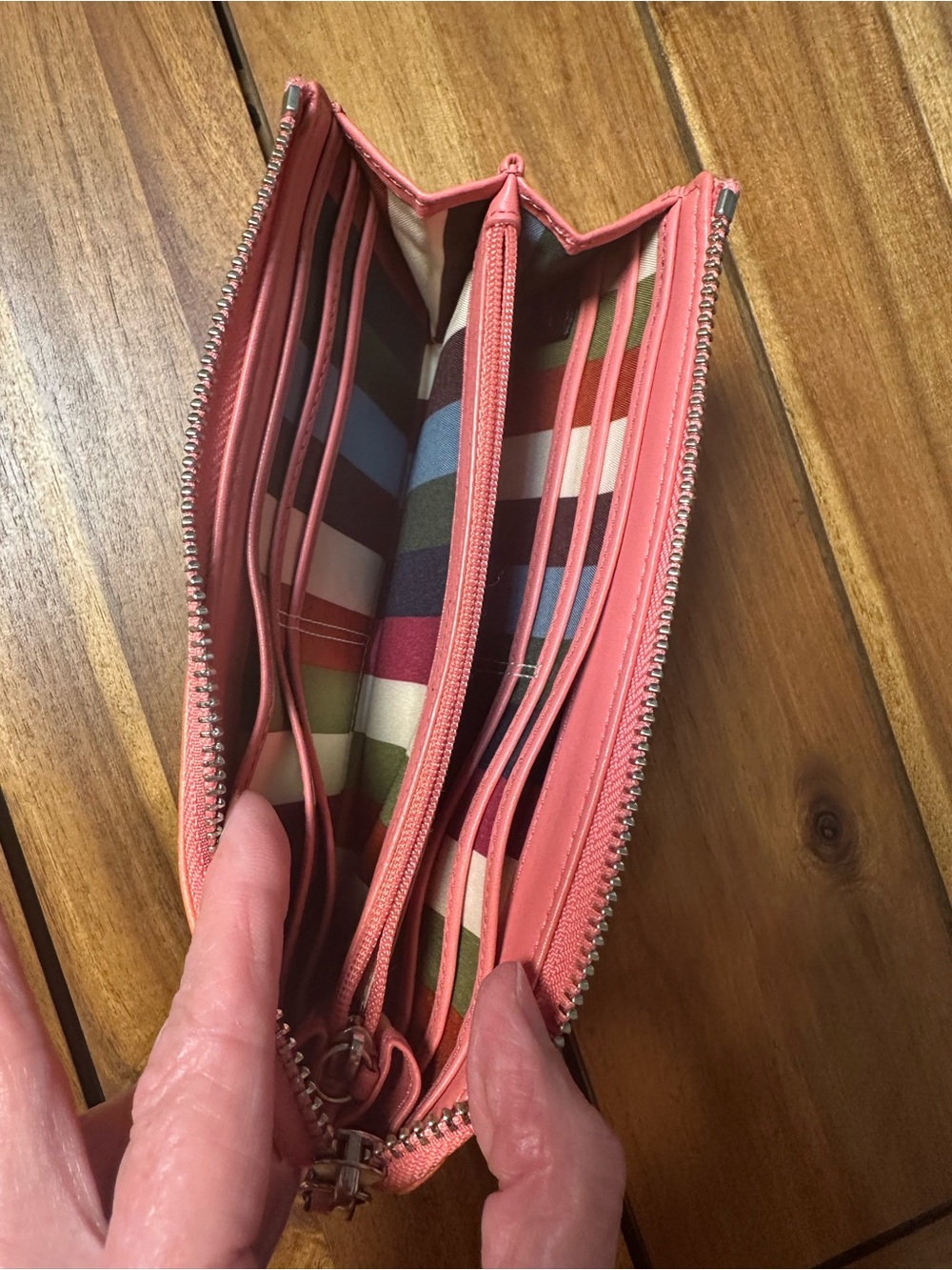 Coach Poppy Hippie Leather Hobo Bag with Matching Wallet in Salmon Pink - Picture 14 of 16